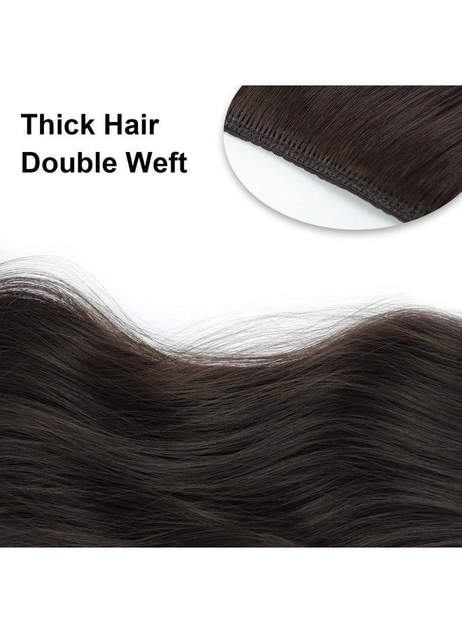 Vigorous - Dark Brown Hair Extension Thick Wavy Clip In Hair Extensions 20 Inch For Full Head - Image 1