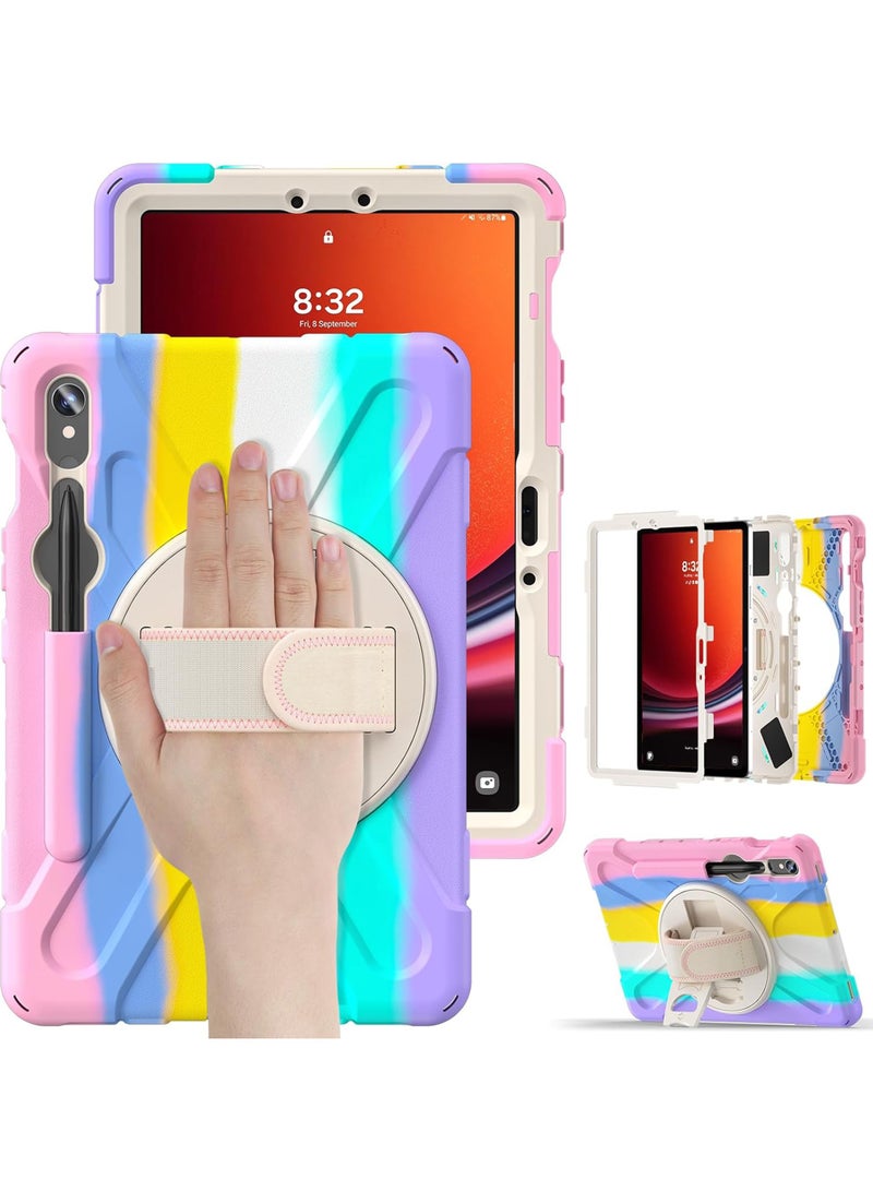 Rock Pow Case For Samsung Galaxy Tab S10 Lite 5G 10.9 inch 2025/S10FE 10.9inch 2025/S9FE 10.9 inch and S9 11inch Case 2023/Tab S8 11 inch 2022/Tab S7 11 inch 2020 Silicone Case with 360 Rotating Kickstand Handle Grip S Pen Holder - Image 1