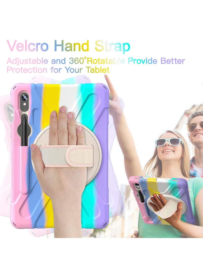 Rock Pow Case For Samsung Galaxy Tab S10 Lite 5G 10.9 inch 2025/S10FE 10.9inch 2025/S9FE 10.9 inch and S9 11inch Case 2023/Tab S8 11 inch 2022/Tab S7 11 inch 2020 Silicone Case with 360 Rotating Kickstand Handle Grip S Pen Holder - Image 4