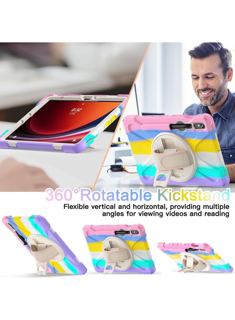 Rock Pow Case For Samsung Galaxy Tab S10 Lite 5G 10.9 inch 2025/S10FE 10.9inch 2025/S9FE 10.9 inch and S9 11inch Case 2023/Tab S8 11 inch 2022/Tab S7 11 inch 2020 Silicone Case with 360 Rotating Kickstand Handle Grip S Pen Holder - Image 3