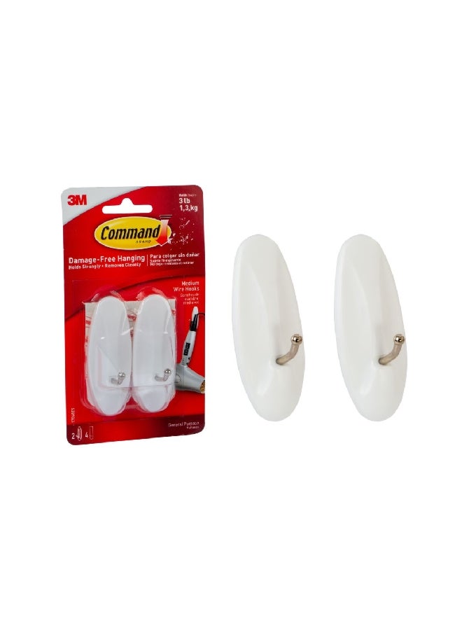 Command 2-Piece Wire Hook White Medium 17068  - Image 1