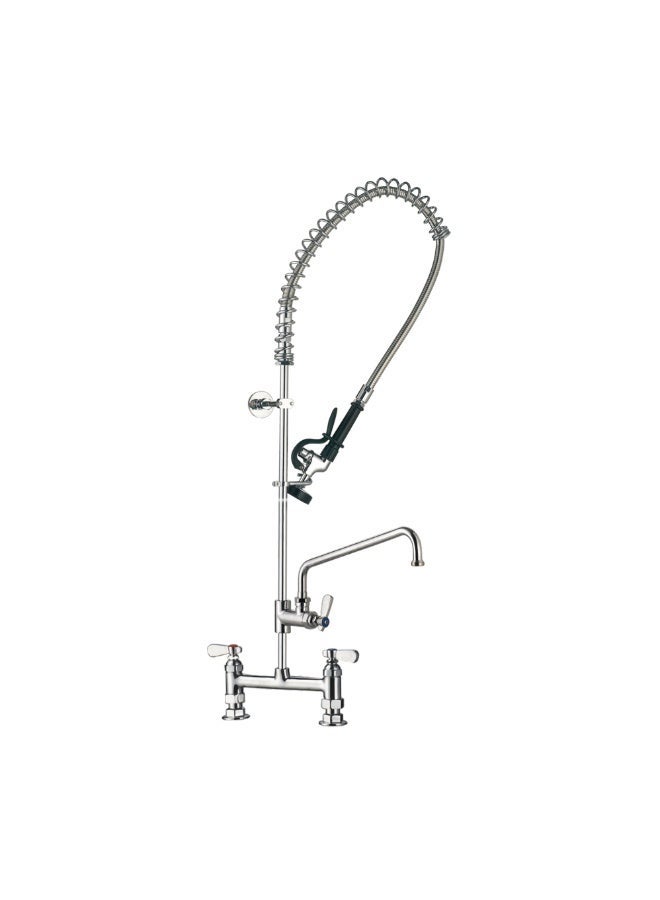 SOFIA REFRIGERATION Commercial Kitchen Sink Faucet Deck Mounted Type with Pull Down Pre-Rinse Sprayer - Image 1