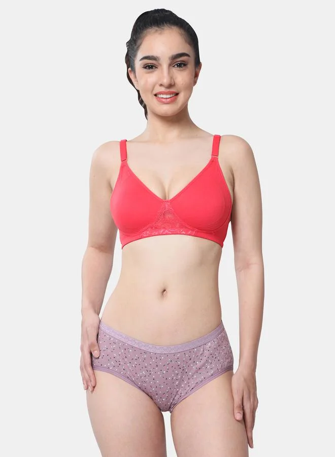 Envie Padded Cotton Lace Insert Bra by Styli