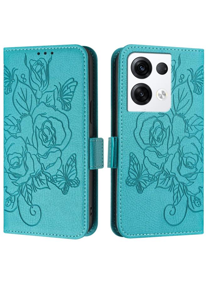 S-TOP Case For OPPO Reno8 Pro 5G Global Embossed Rose RFID Anti-theft Leather Phone Case - Image 2