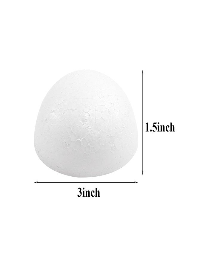 Crafjie 10PCS 3 Inchs Half Foam Balls White Half Round Polystyrene Foam Balls Craft Supplies Hemispherical Christmas Craft Ballfor DIY Home Craft Project and Art Decoration - Image 2