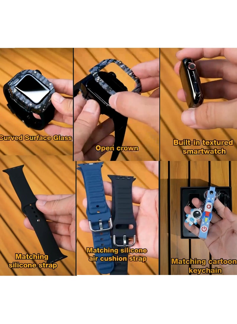 Telzeal Germany TC6 Richard Camouflage Watch With 3 Pair Straps With In Built Protection Case and Wireless Charger For Men's and Boys Black - Image 5