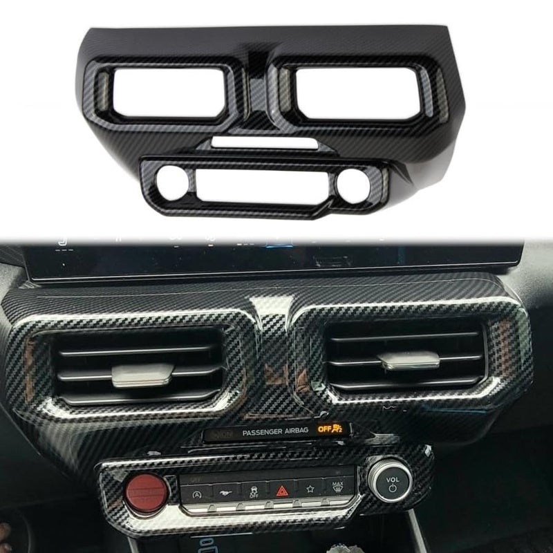Fewshaw Center Console Air Vent Cover Trim Kit Accessories for 2024 Ford Mustang (carbon fiber style) - Image 1