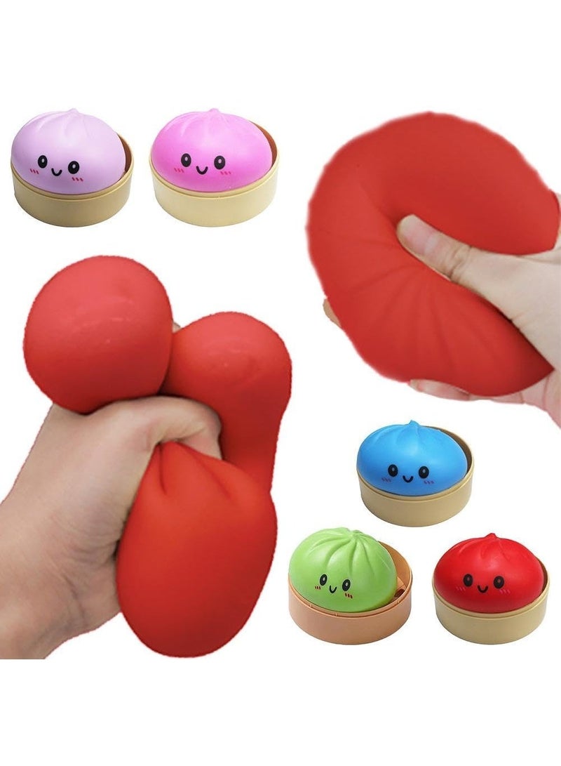 GIOIO Dumpling Squishies,Giant Glitter Dumpling Box,Colorful Sensory Toys Stress Relief Ball,Soft Squeeze Decompression Dough Gift for Adults,Easter Basket Stuffers (B-Pink, 1PCS) - Image 5