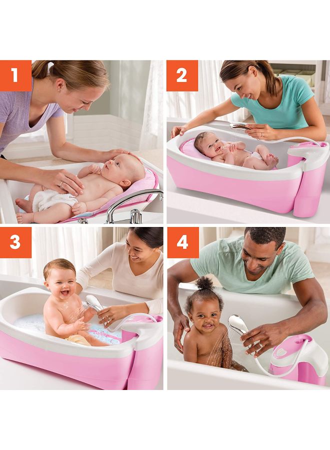 summer infant Bubbling Spa And Shower Bath Tub, Newborn, Checkers, Pink - SI 18935 45.7x25.4x73.7 cm - Image 2