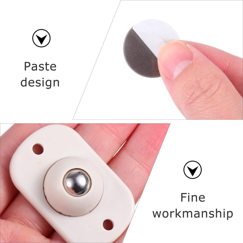 8Pcs Self Adhesive Swivel Storage Box Casters Sticky Furniture Wheels For Home Organization - Image 4