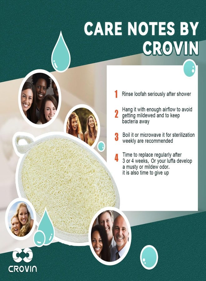 CROVIN Natural Exfoliating Loofah Body Scrubber for Women and Men, Made with Premium Luffa Natural Shower Loofah Sponge which Cleanse You Comfortable, Relax for Bathing-4 Count（Pack of 1） - Image 5
