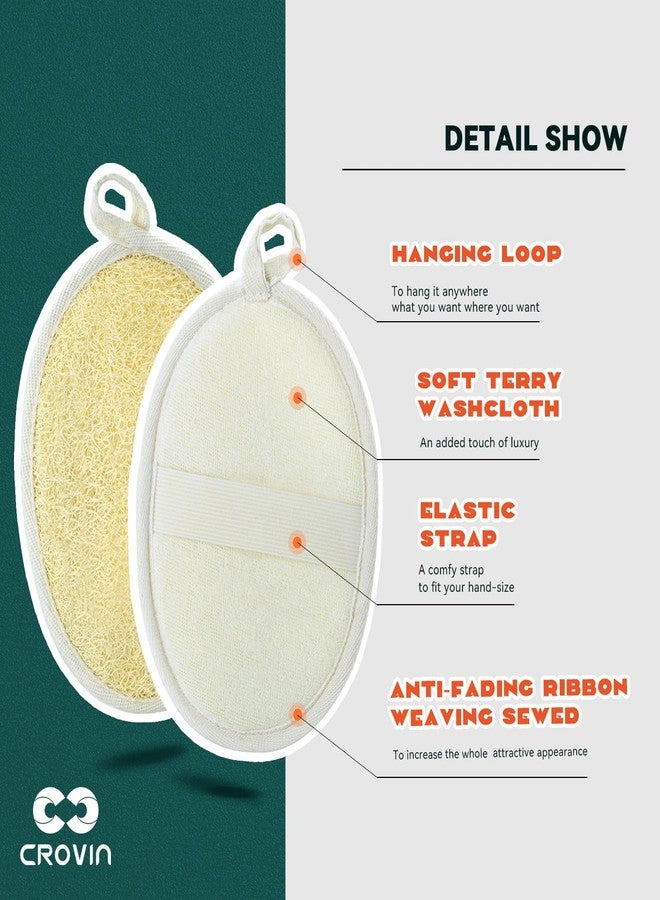 CROVIN Natural Exfoliating Loofah Body Scrubber for Women and Men, Made with Premium Luffa Natural Shower Loofah Sponge which Cleanse You Comfortable, Relax for Bathing-4 Count（Pack of 1） - Image 4