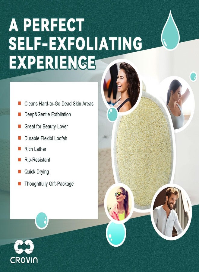 CROVIN Natural Exfoliating Loofah Body Scrubber for Women and Men, Made with Premium Luffa Natural Shower Loofah Sponge which Cleanse You Comfortable, Relax for Bathing-4 Count（Pack of 1） - Image 2