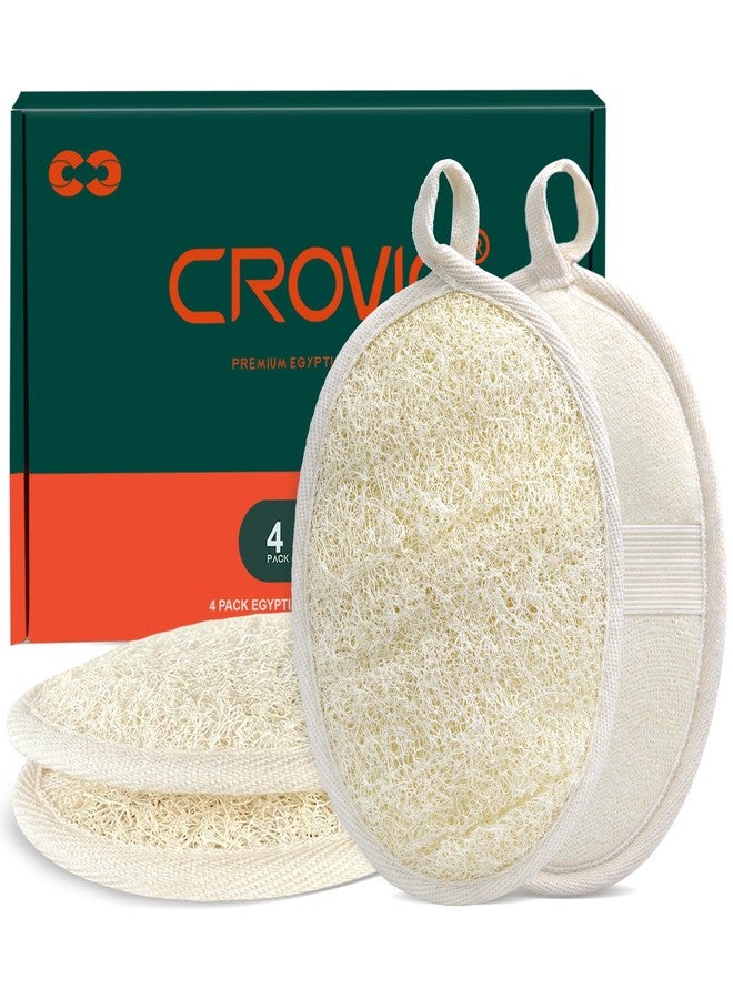 CROVIN Natural Exfoliating Loofah Body Scrubber for Women and Men, Made with Premium Luffa Natural Shower Loofah Sponge which Cleanse You Comfortable, Relax for Bathing-4 Count（Pack of 1） - Image 1