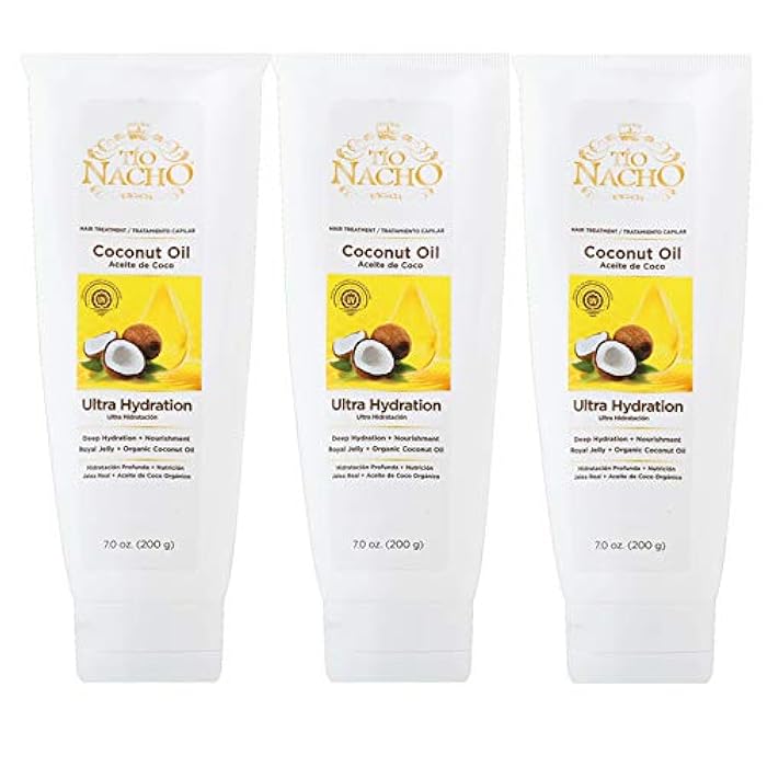 Tio Nacho Ultra-Moisturizing Frizz Control Hair Treatment with Organic Coconut Oil and Royal Jelly, Deep Hydration and Nourishment for Dry or Damaged Hair, Coconut Oil Treatment for Women, 7 oz-3 pack - Image 1