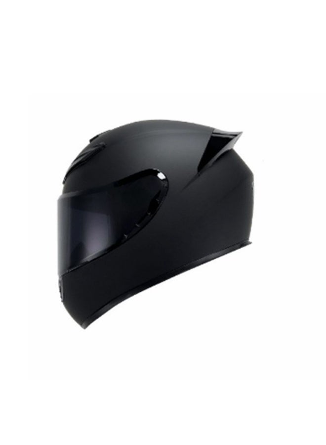 DUNISO Motorcycle Helmet Full Face Cover, Adults Helmet for Men Women, Racing Style with Spoiler, Air Intakes and Scratch Resistant Visor, 190° Field of View(Black, L) - Image 1