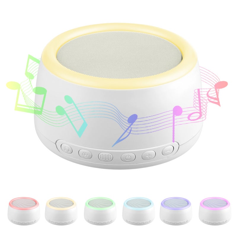 White Noise Machine: 1200mAh Rechargeable Battery 30 Soothing Sounds Touch Control Night Light - 27 Level Volume 30/60Min Timer Portable Design for Baby Sleep Travel Home Use - Image 1