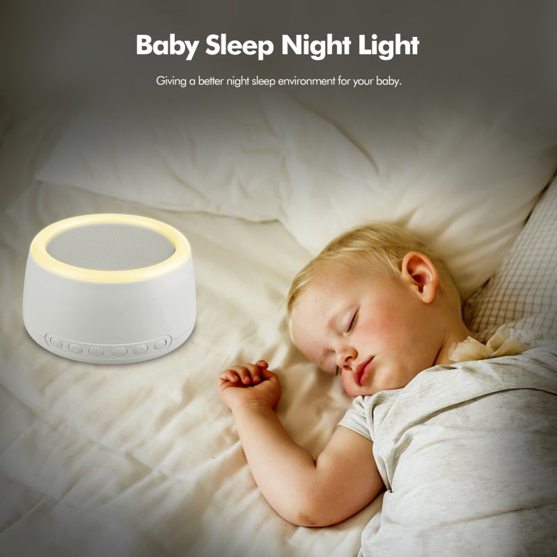 White Noise Machine: 1200mAh Rechargeable Battery 30 Soothing Sounds Touch Control Night Light - 27 Level Volume 30/60Min Timer Portable Design for Baby Sleep Travel Home Use - Image 3