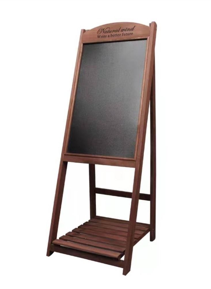 LINGWEI Wooden Hand Writing Black Board Drawing Board with Flower Pot Holder Free Standing Display Stand Chalk Board Ideal For Restaurants Menu Wedding Party - Image 3