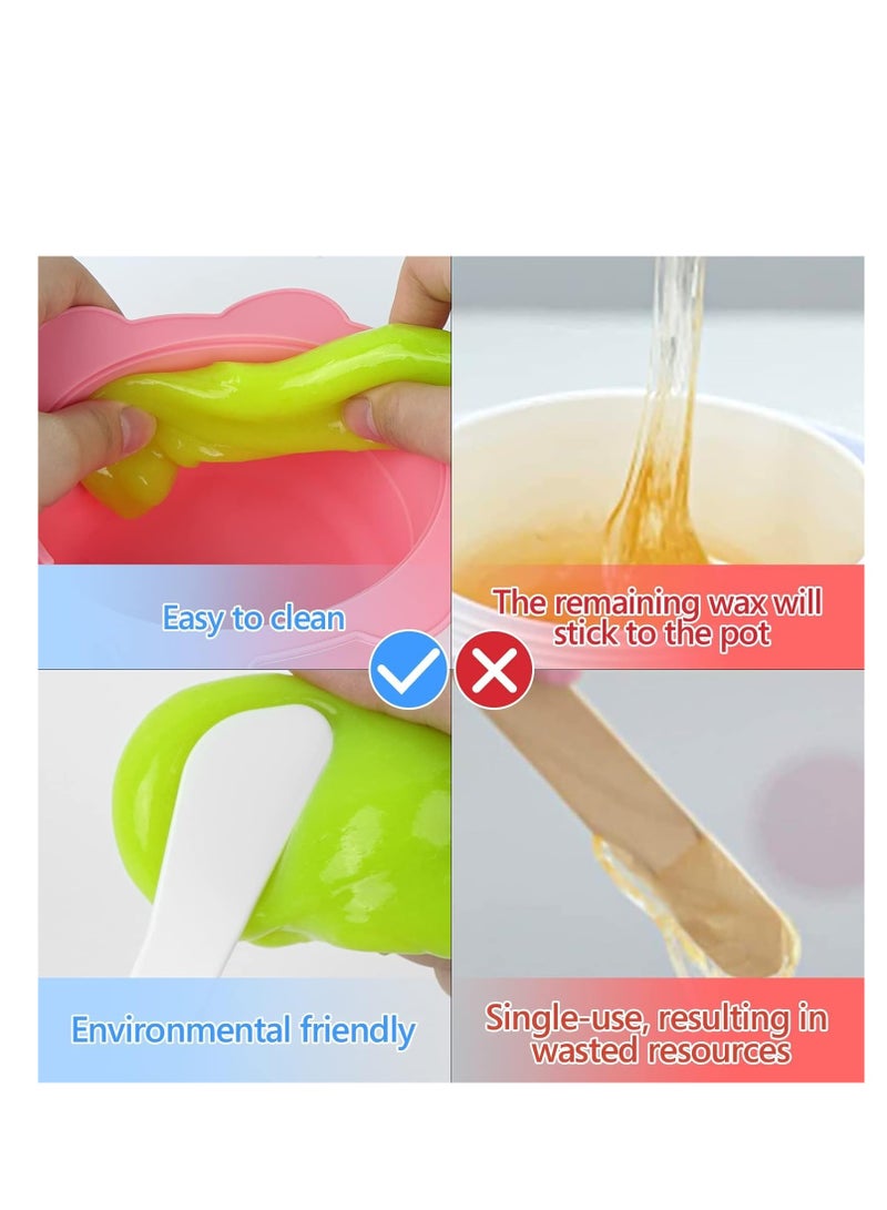 Silicone Wax Warmer Pot, Non-Stick Wax Pot Silicone Bowl Replacement, Reuse Waxing Bowl, Wax Melt Warmer Liner With 2Pcs Silicone Spatulas for Hair Removal  - Image 4