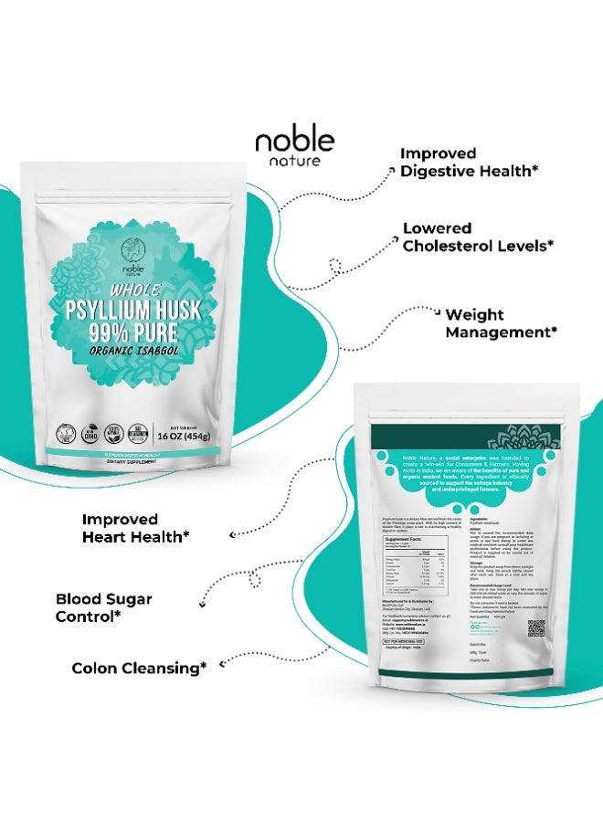 noble nature Psyllium Husk Powder-(16oz/454g) | 99% Pure Isabgol for Digestive Health - Image 3