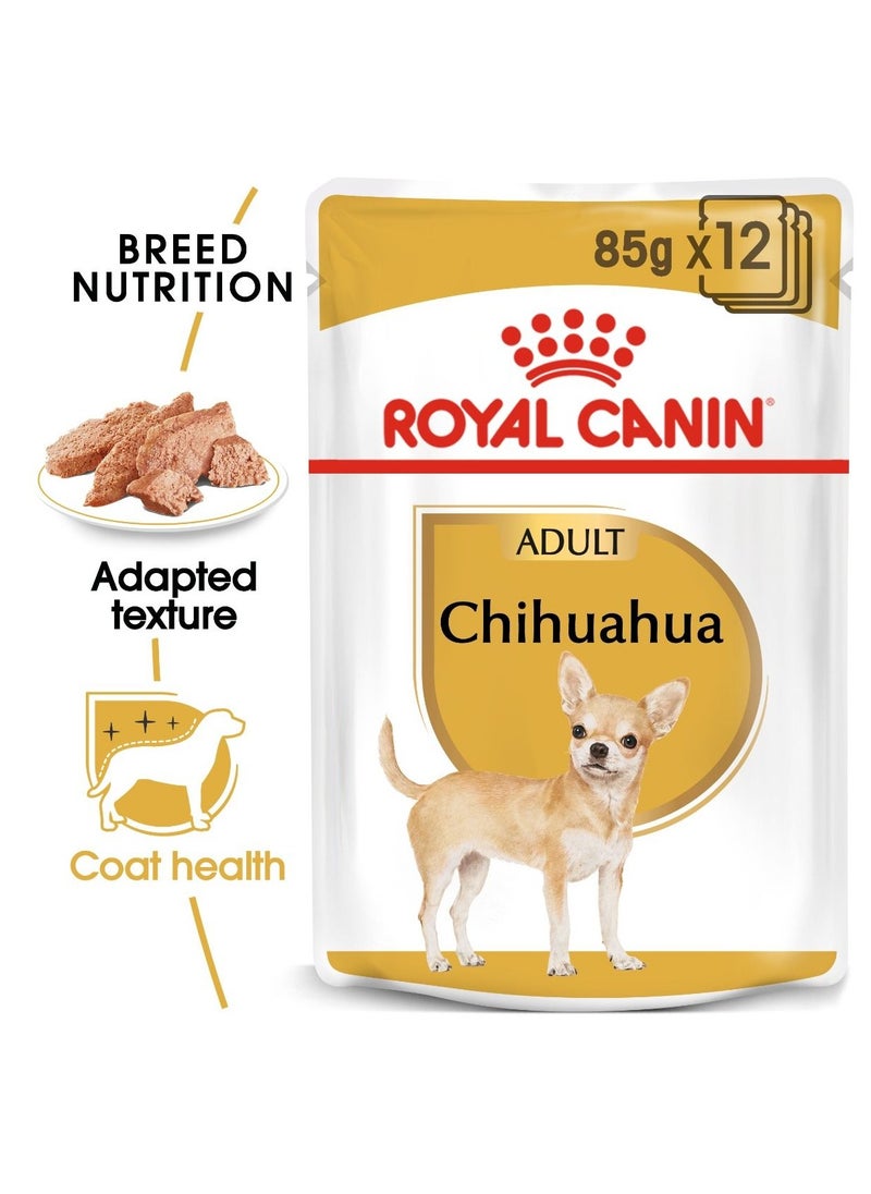 ROYAL CANIN Royal Canin Breed Health Nutrition Chihuahua Adult (WET FOOD - Pouches) 12 x 85g  - Image 4