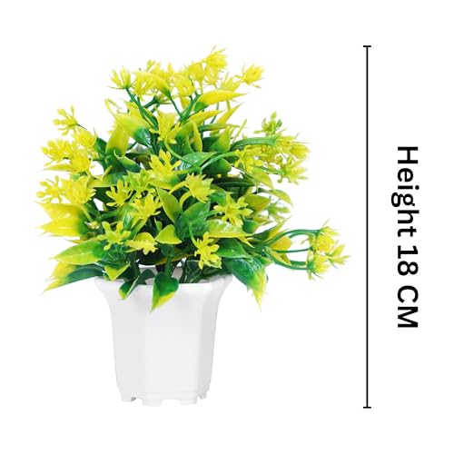 Dekorly Wild Artificial Flower Plants Cute Hexa Pot|Faux Flower Plant Home Office Decor|Tabletop & Desk Decoration|Artificial Flower Balcony Decor|Pack Of 8 (Pack Of 6) - Plastic,Multicolor - Image 3