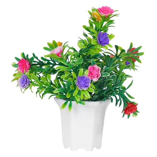 Dekorly Wild Artificial Flower Plants Cute Hexa Pot|Faux Flower Plant Home Office Decor|Tabletop & Desk Decoration|Artificial Flower Balcony Decor|Pack Of 8 (Pack Of 6) - Plastic,Multicolor - Image 5