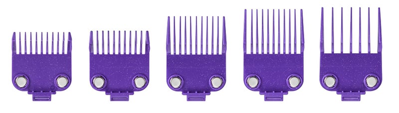 Andis 560997 OG Master Dual Magnet Attachment Clipper Guard Set, 5-Pack, Purple - Image 2