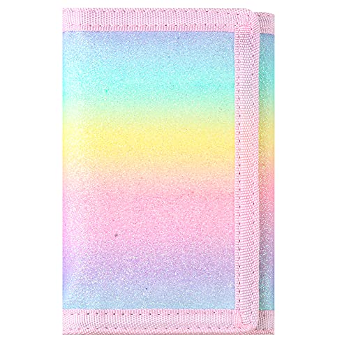 Lamiza RFID Kids Wallet for Girls & Toddlers - Cute & Glittery Rainbow Design with Coin Pocket & Magic Sticker - Image 2
