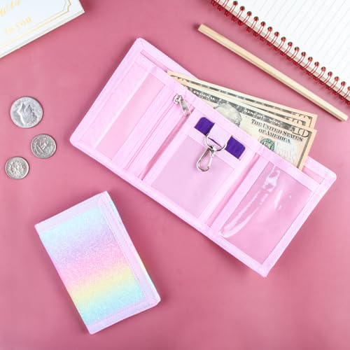 Lamiza RFID Kids Wallet for Girls & Toddlers - Cute & Glittery Rainbow Design with Coin Pocket & Magic Sticker - Image 5