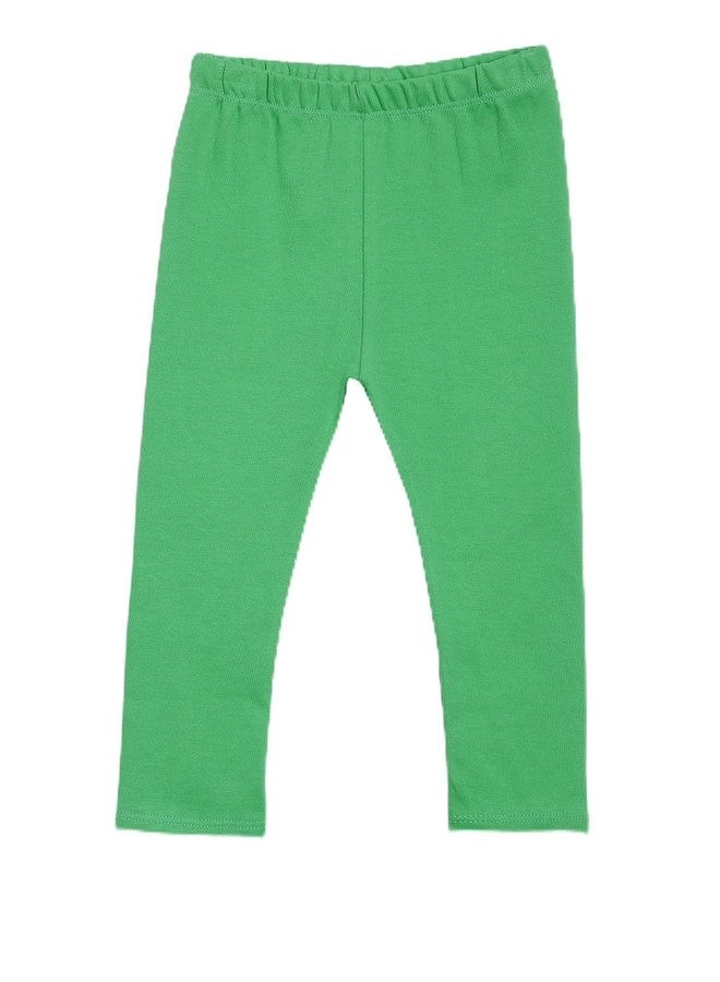 KRYPTIC Infants Cotton Stretch Leggings | 95% Cotton 5% Elastane | Soft Bio-Washed Fabric | Full-Length Comfortable Bottoms for Infants (Bottle Green;0-3M) - Image 1