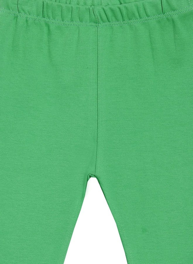 KRYPTIC Infants Cotton Stretch Leggings | 95% Cotton 5% Elastane | Soft Bio-Washed Fabric | Full-Length Comfortable Bottoms for Infants (Bottle Green;0-3M) - Image 5