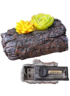KASTWAVE Hide a Spare Key Outdoor Waterproof Fake Branch, With Succulent Key Hider Safe Storage Box, Safe for Outdoor Garden or Yard, Geocaching, Outside Indoor Garden Ornament Decorative  - Image 1
