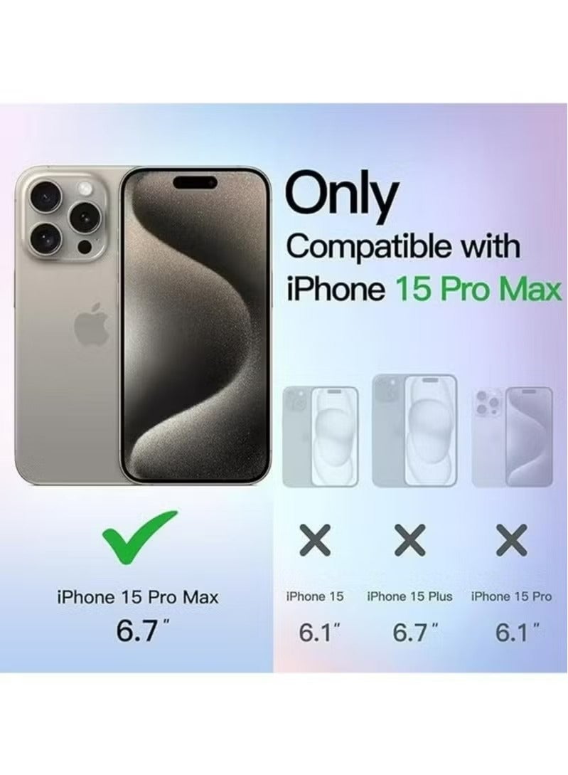 X-level iPhone 15 Pro Max Case Cover With 360° Rotate Magnetic Ring Kickstand Phone Holder And Slide Camera Len Cover Protector Anti-drop Anti-Scratch Anti-Dust Shockproof Protective Mobile Phone Accessory - Image 2