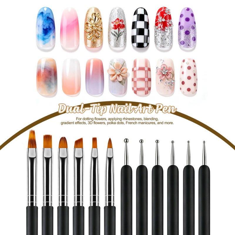 Artdone Nail Art Brushes and Dotting Tools Kit 11PCS Gel Polish Liner Design Pens for Nail Decorations Supplies Drawing and Nail Paint Brushes Small Detail Accessories Brushes - Image 3