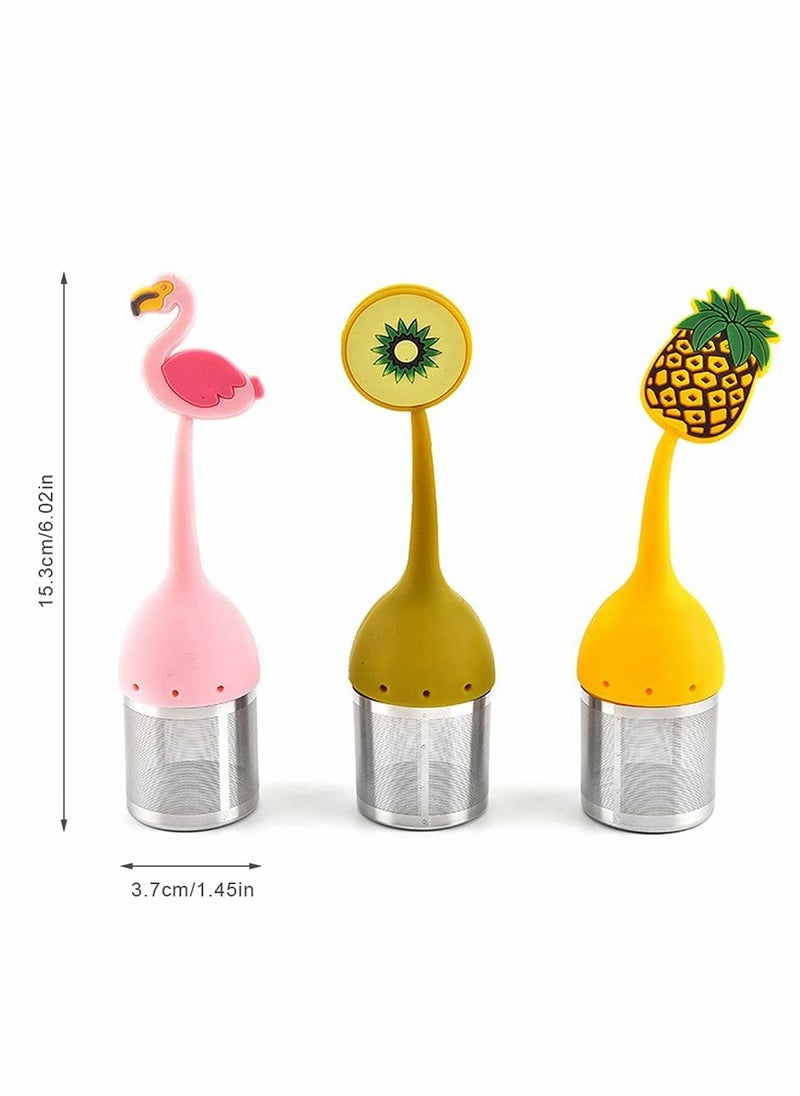Generic - 304 Stainless Steel Tea Infuser Set, Loose Leaf Strainer with Silicone Handle, Perfect for Brewing Tea, 3 Pack - Image 1
