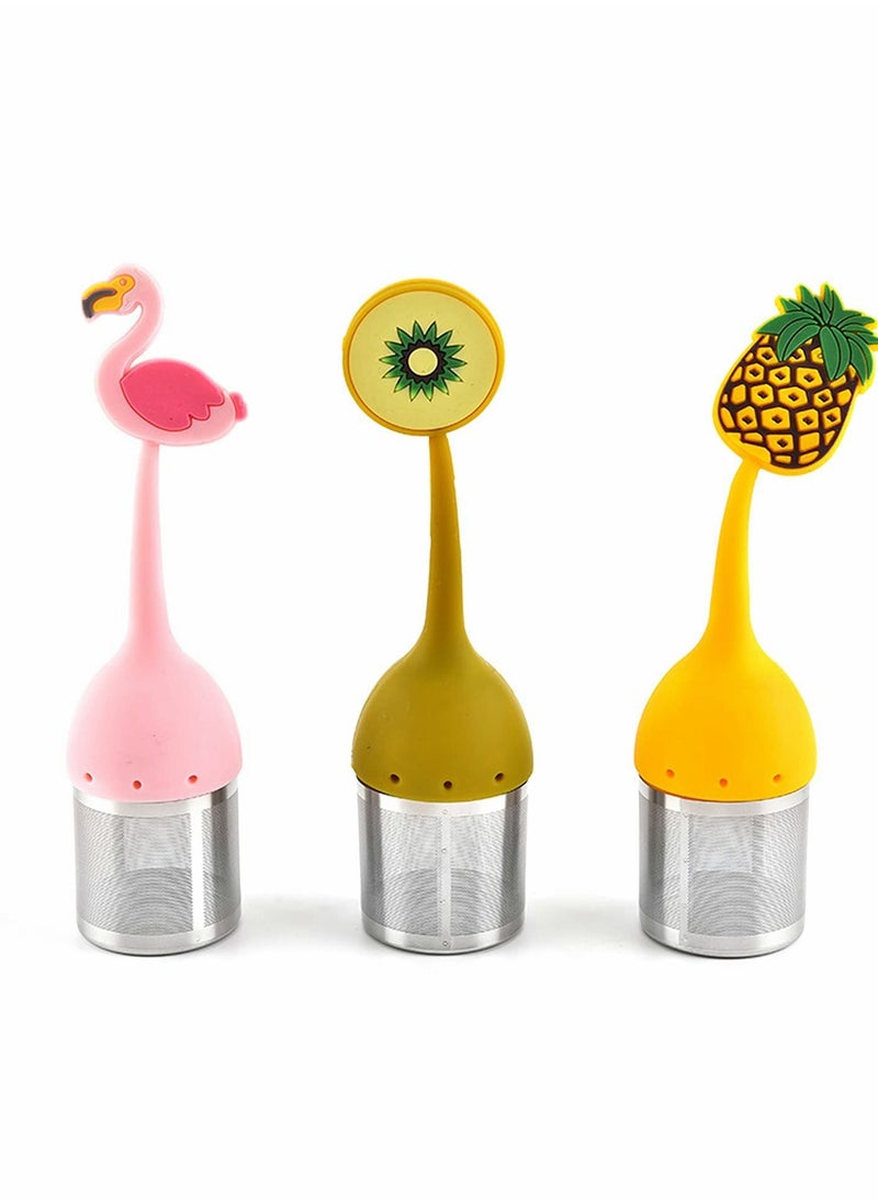 Generic - 304 Stainless Steel Tea Infuser Set, Loose Leaf Strainer with Silicone Handle, Perfect for Brewing Tea, 3 Pack - Image 1