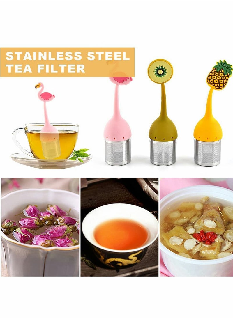 Generic - 304 Stainless Steel Tea Infuser Set, Loose Leaf Strainer with Silicone Handle, Perfect for Brewing Tea, 3 Pack - Image 1