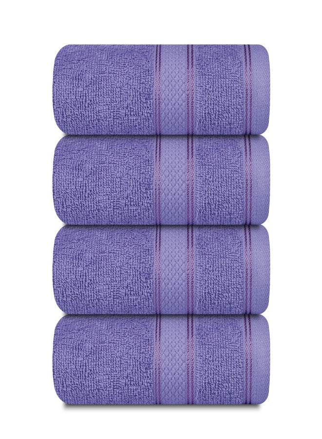 Casa Lino 100% Cotton Hand Towels for Bathroom - Soft, Highly Absorbent & Quick Dry Kitchen Towels - Gym Towel Set - Travel Towel Set - 24" x 16" - Pack of 4 - (Lavender) - Image 1