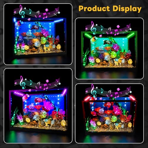 Kyglaring LED Light Kit Compatible with Lego Tropical Aquarium 10366 Building Blocks Upgraded Original Movie Sound Remote Control with 8Color Light Adjustment Lights Only - Image 5