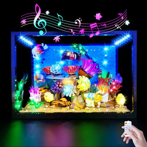 Kyglaring LED Light Kit Compatible with Lego Tropical Aquarium 10366 Building Blocks Upgraded Original Movie Sound Remote Control with 8Color Light Adjustment Lights Only - Image 1