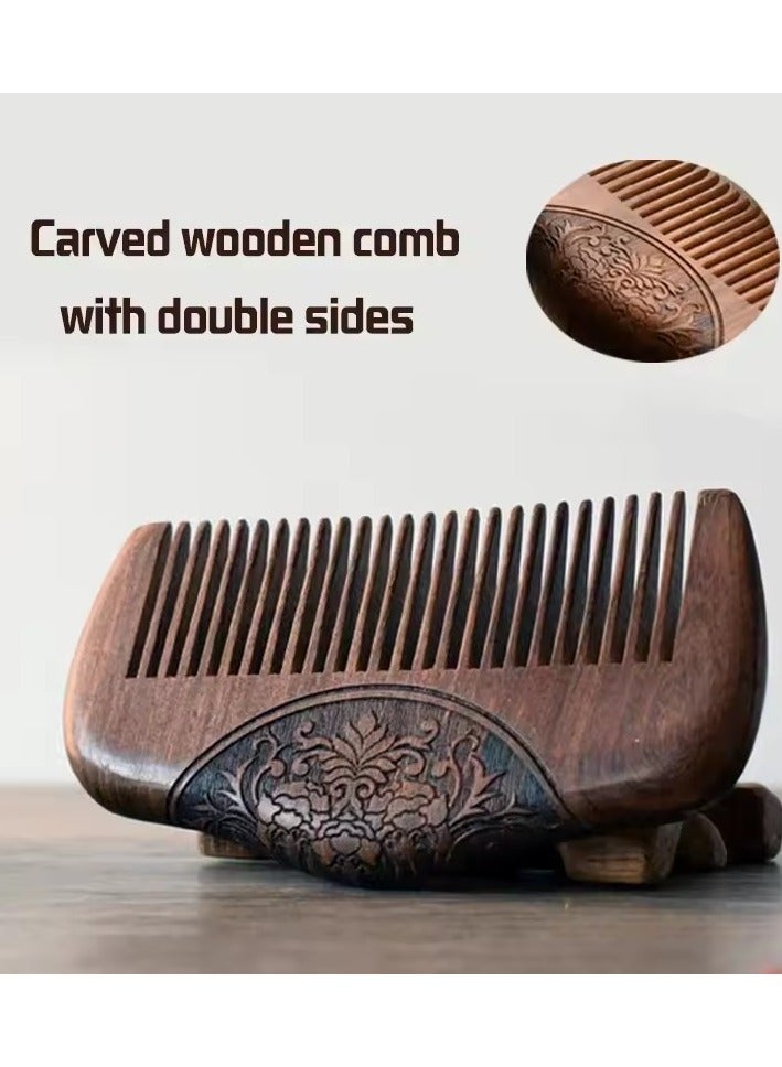 Goolsky Pocket Wooden Comb Natural Black Gold Sandalwood Super Narrow Tooth Wood Combs No Static Lice Beard Comb Hair Styling - Image 3