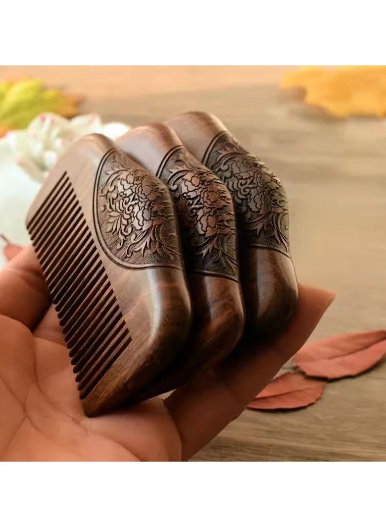 Goolsky Pocket Wooden Comb Natural Black Gold Sandalwood Super Narrow Tooth Wood Combs No Static Lice Beard Comb Hair Styling - Image 4