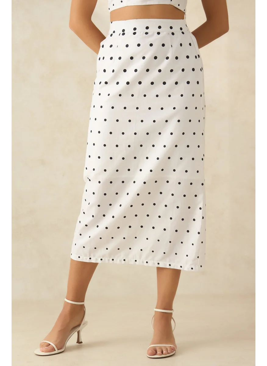 فيرجيو Virgio Women Cotton Midi Length Printed Skirt