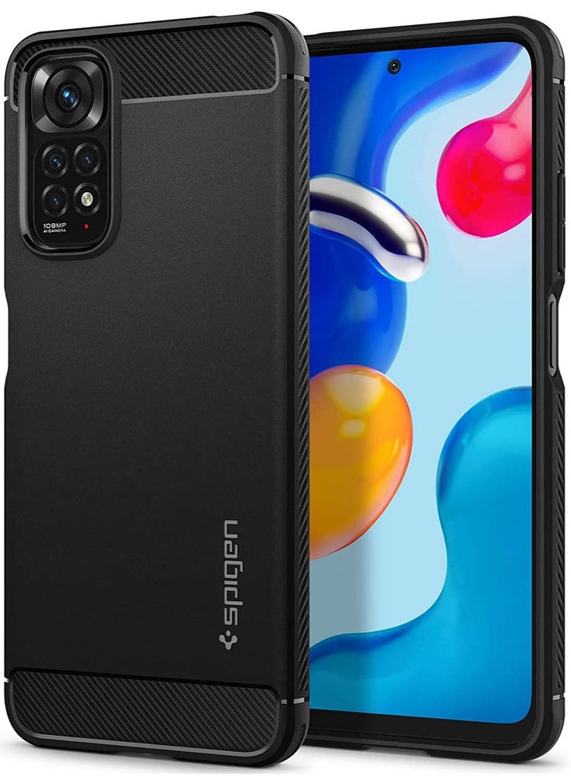 Spigen - Rugged Armor for Xiaomi Redmi Note 11 / 11S Case Cover - Matte Black - Image 1