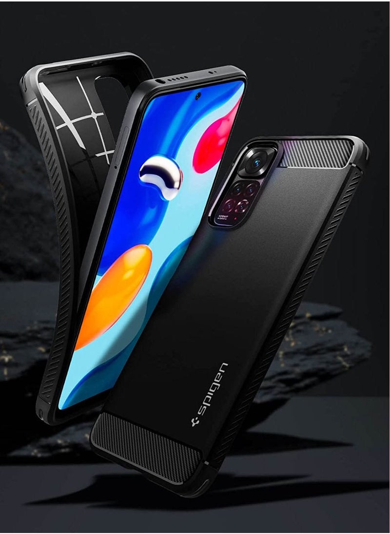 Spigen - Rugged Armor for Xiaomi Redmi Note 11 / 11S Case Cover - Matte Black - Image 1