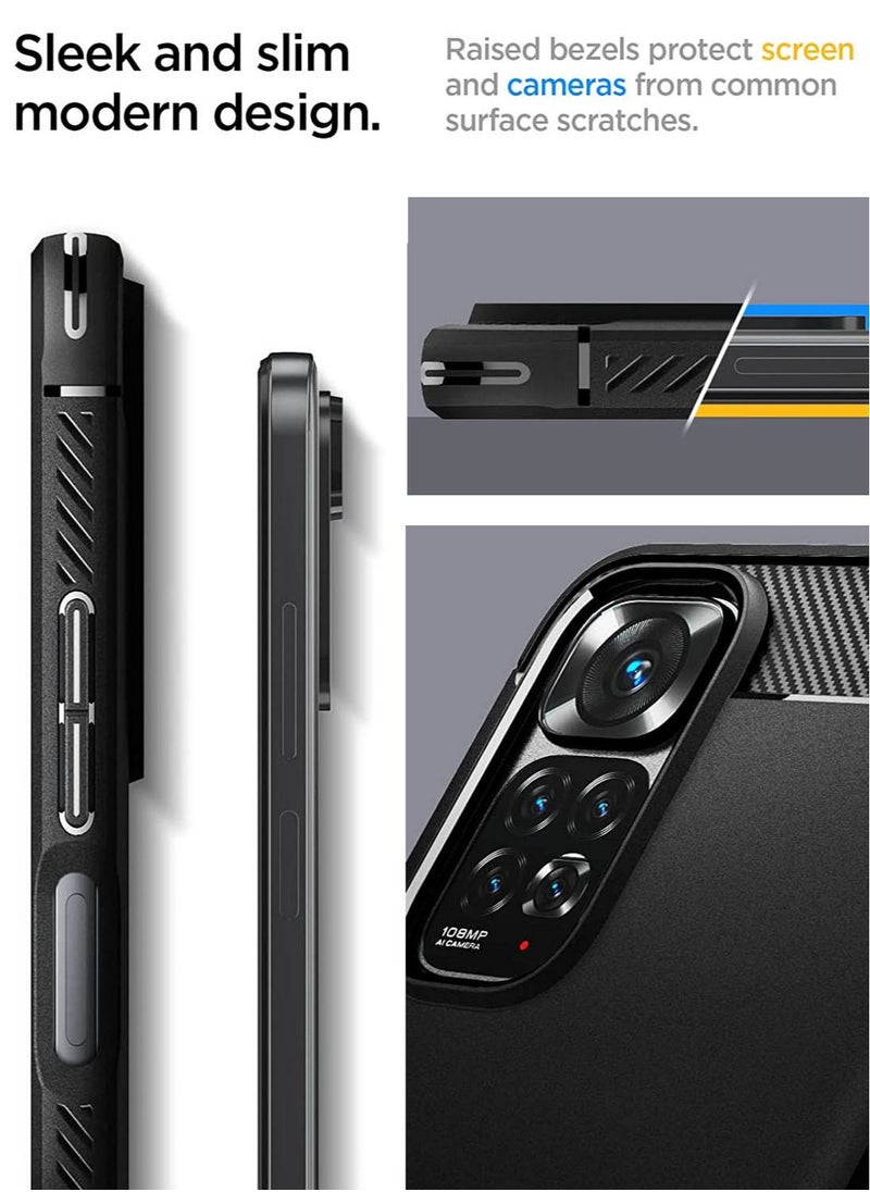 Spigen - Rugged Armor for Xiaomi Redmi Note 11 / 11S Case Cover - Matte Black - Image 1