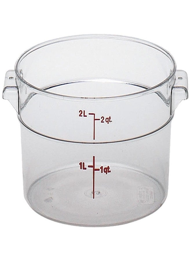 Cambro RFSCW2135 Camwear 2-Quart Round Food Storage Container, Polycarbonate, Clear, NSF, Pack of 1