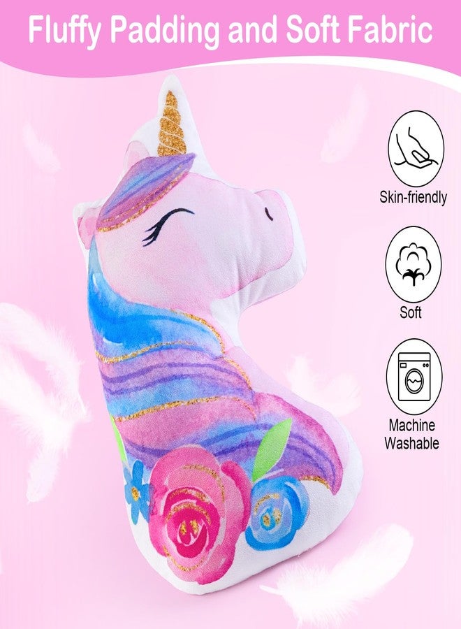 FIODAY Seat Belt Cover Pad for Kids Unicorn Seatbelt Pillow Soft Seat Belt Cover Car Pillow Toddler Travel Seat Strap Pad Neck Support for Girls Boys, Purple Blue - Image 3